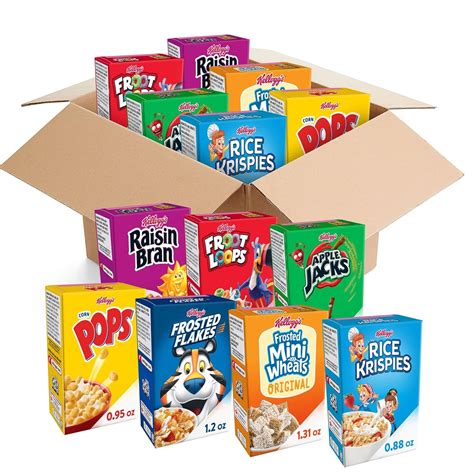 variety cereal boxes